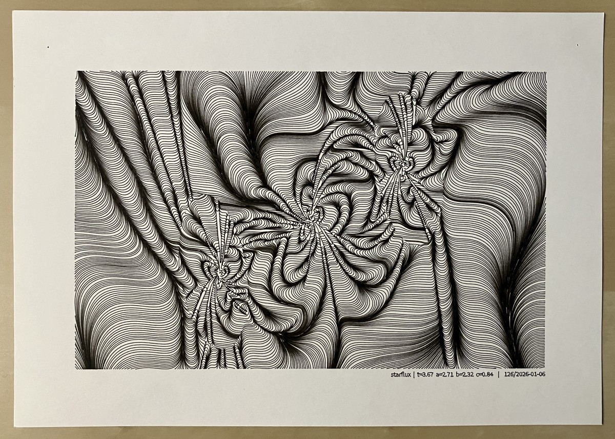 Flowlines twisting and twirling around interestingly around three singularities